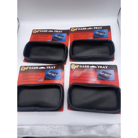 lot of 4 Vintage Granny Brand universal car dash tray for vehicles Black New USA - Picture 1 of 3